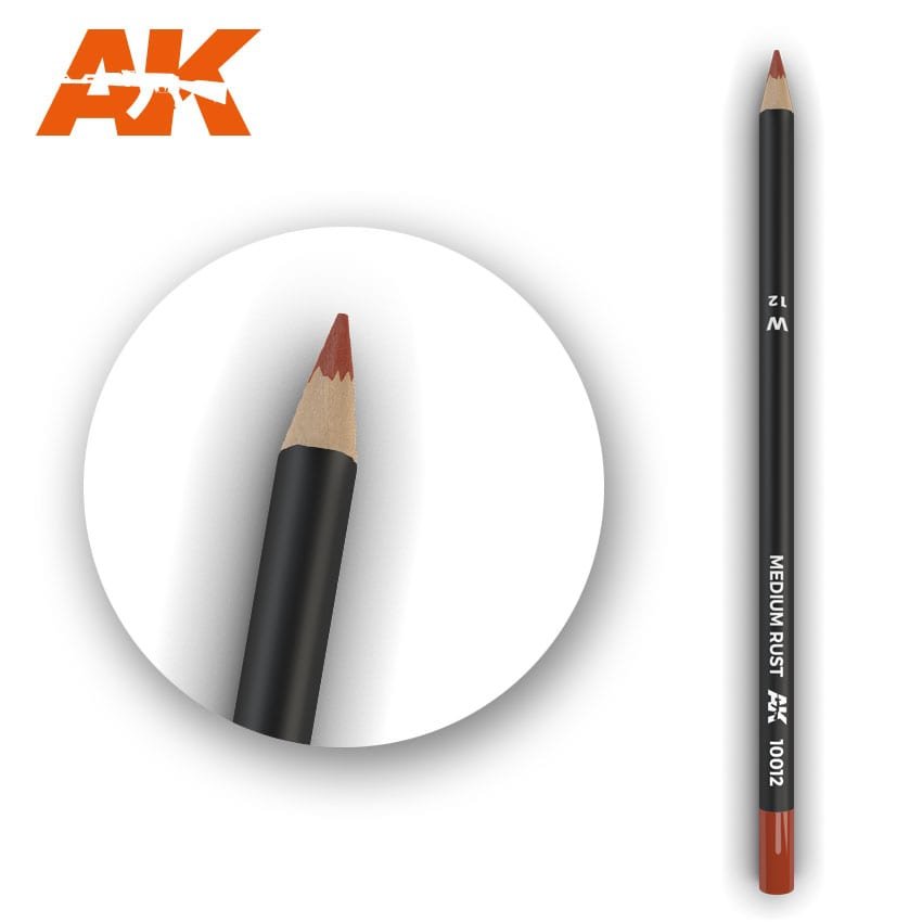 Crayon aquarelle AK Interactive AK10012, teinte moyenne rouille