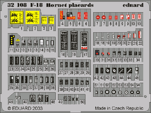 Plaques Eduard 32508 F-18 1/32