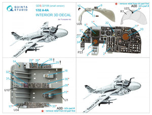 Intérieur imprimé en 3D et coloré sur papier décalcomanie Quinta Studio QDS-32108 A-6A Intruder (Trumpeter) (Petite version) 1/32 – immagine 2