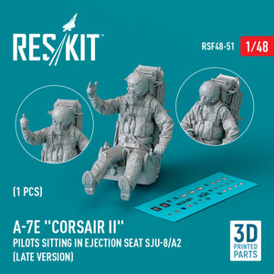 RESKIT RSF48-0051 A-7E « Corsair II » pilote assis dans un siège éjectable SJU-8/A2 (version tardive) (Impression 3D) (1 pièce) 1/48