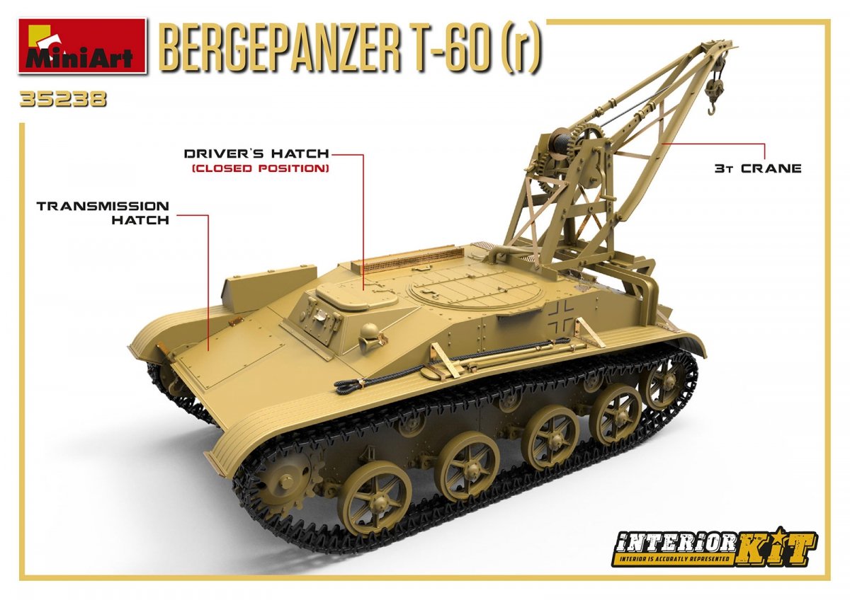 MiniArt 35238 BERGEPANZER T-60 ( r ) KIT INTÉRIEUR 1/35 – Bild 7