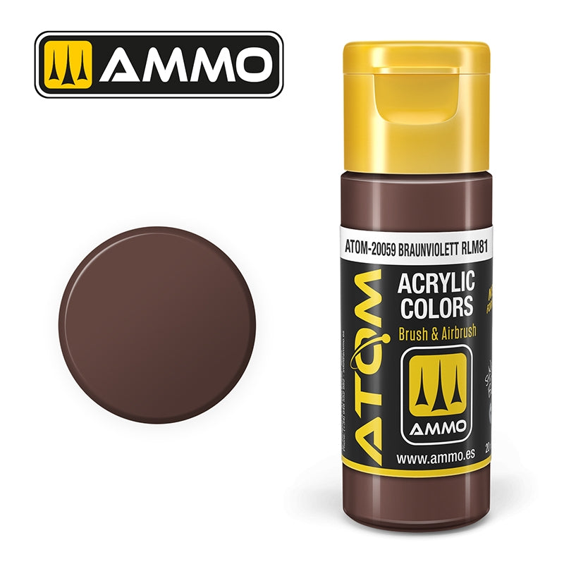 Munitions de Mig Jimenez 20059 ATOM COLOR Braunviolett RLM81 20ml