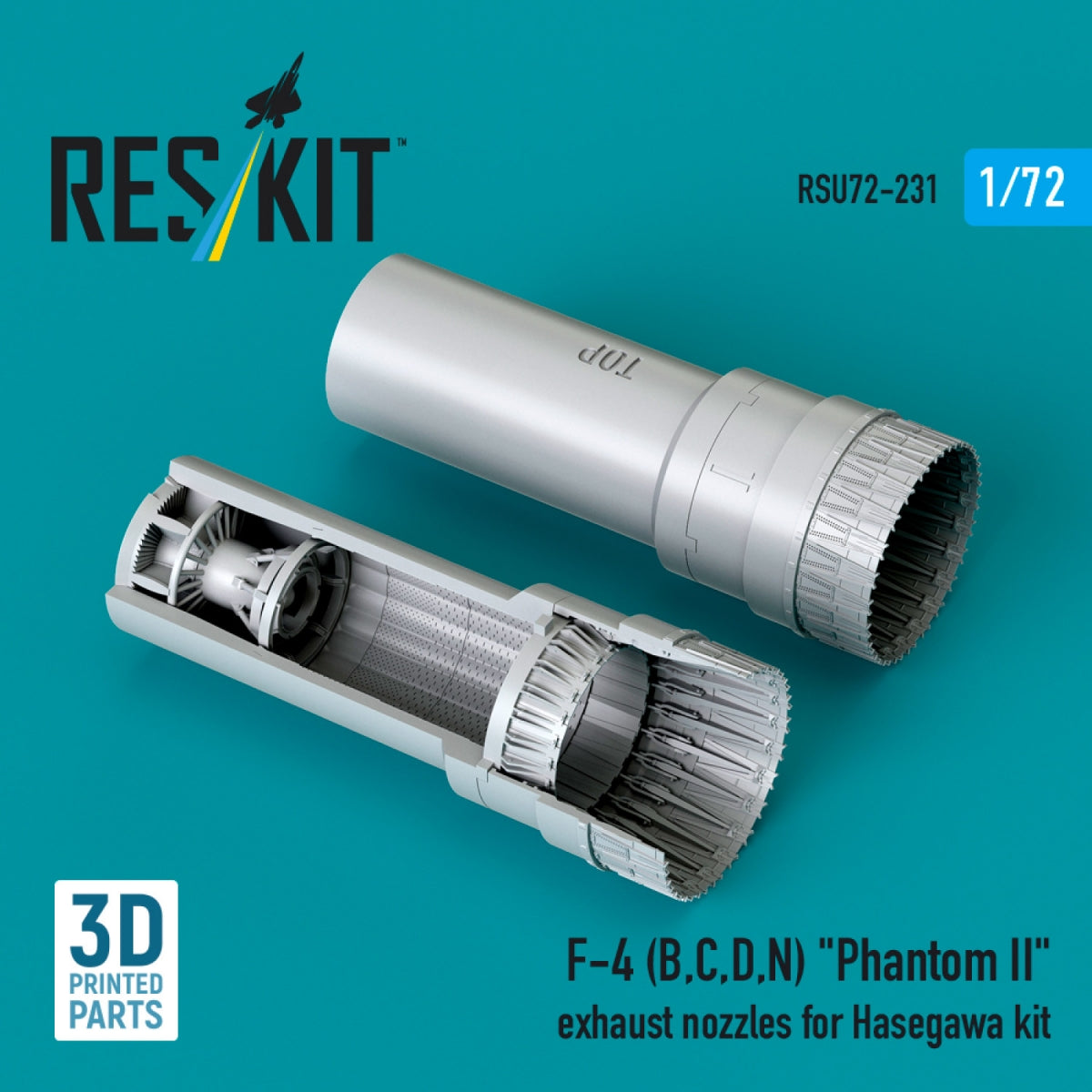RESKIT RSU72-0231 F-4 (B, C, D, N) « Phantom II » tuyères d'échappement pour maquette Hasegawa (impression 3D) 1/72