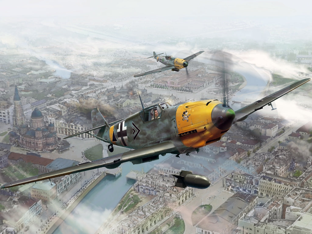 Maquette Wingsy D5-11 Chasseur allemand de la Seconde Guerre mondiale MESSERSCHMITT Bf 109 E-7 1/48