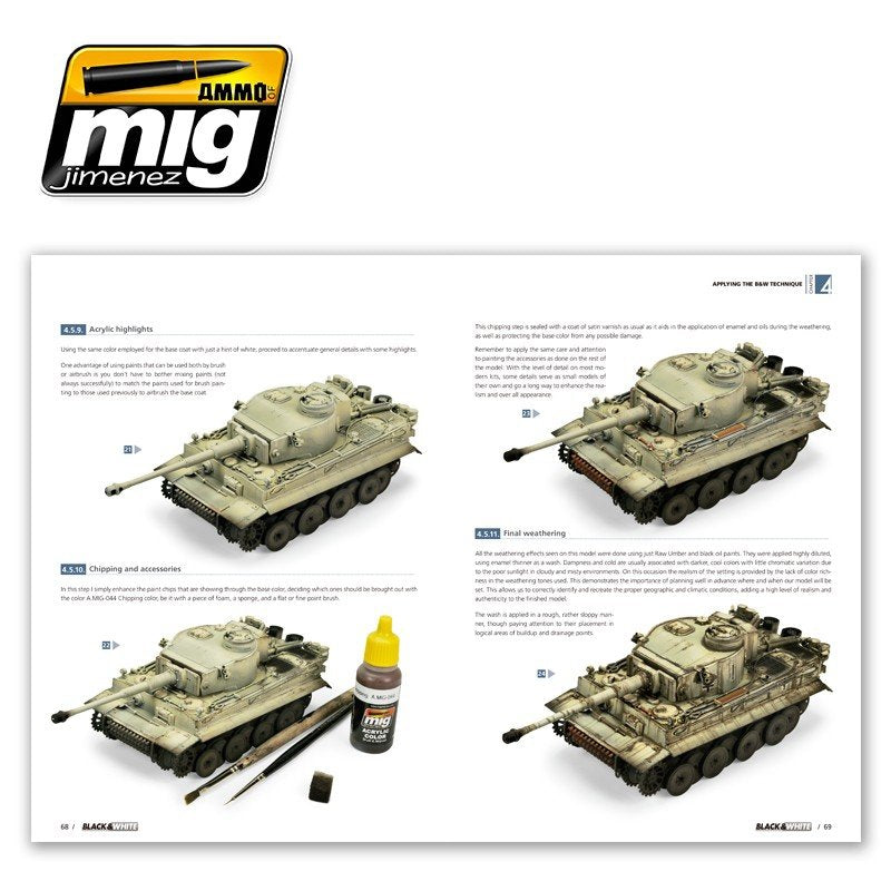 AMMO de Mig Jimenez 6016 TECHNIQUE NOIR ET BLANC (Anglais) – image 2
