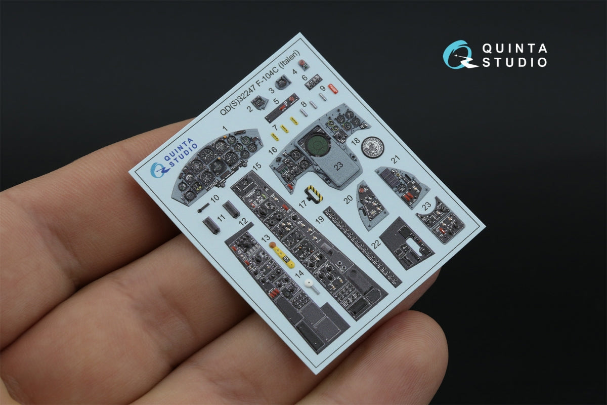Intérieur imprimé en 3D et coloré sur papier décalcomanie Quinta Studio QD32247 F-104C (Italeri) 1/32 – Bild 5
