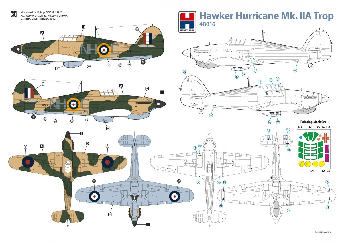 Hobby 2000 48016 Hawker Hurricane Mk.IIA Trop 1/48 – zdjęcie 2