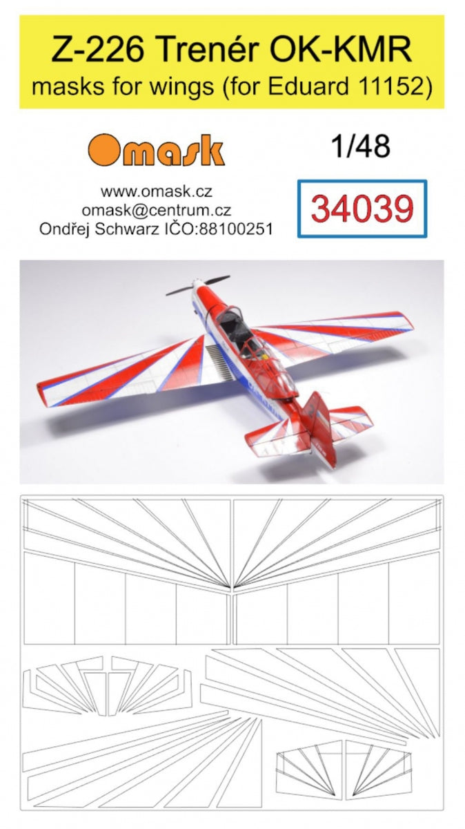 Masques Omask 34039 Z-226 Trakt OK-KMR pour ailes (Eduard 11143) 1/48