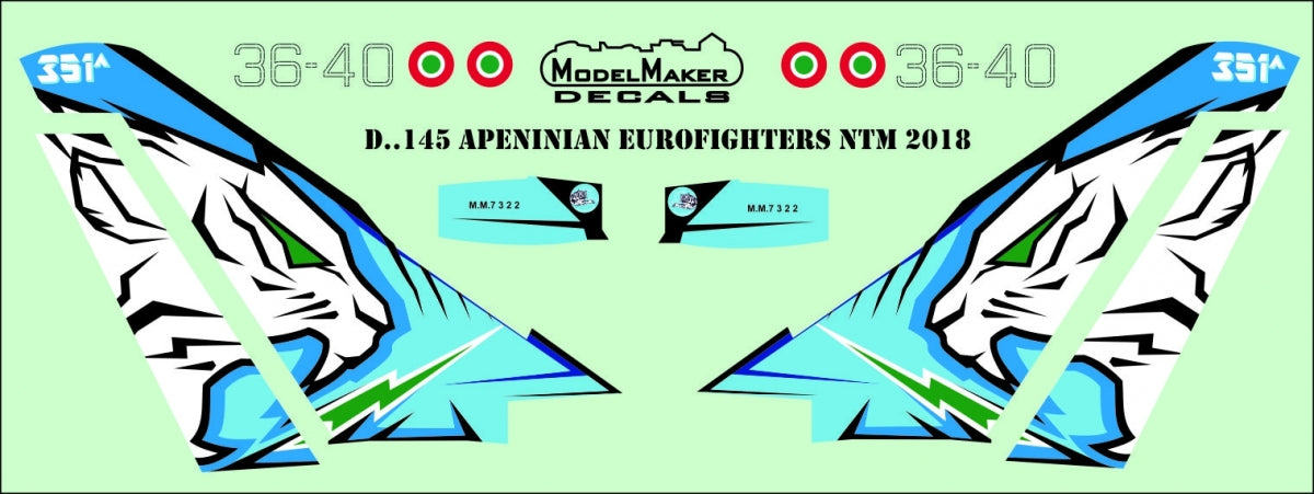 Décalcomanies ModelMaker D48145 Apennine Eurofighters NTM 2018 1/48  – image 2