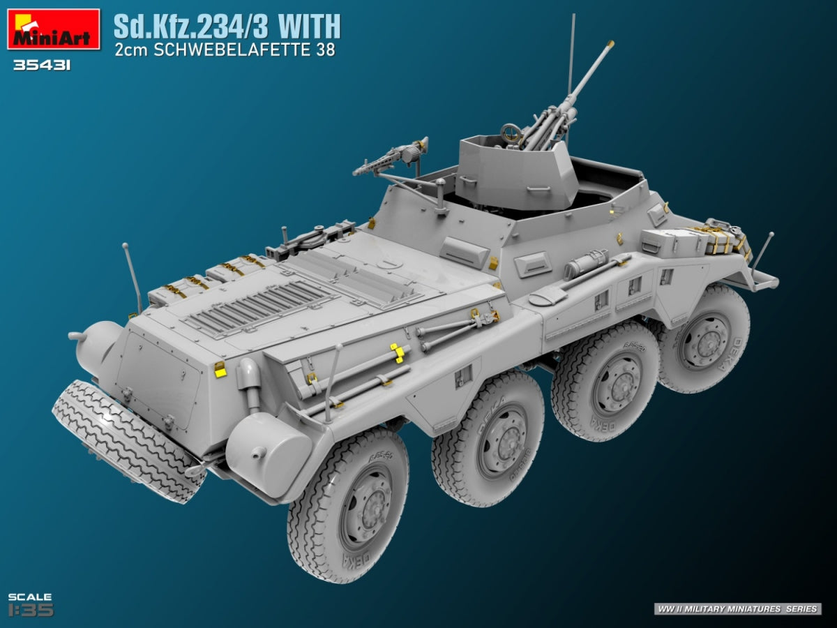 MiniArt 35431 Sd.Kfz.234/3 Avec 2cm Schwebelafette 38 1/35 – immagine 4