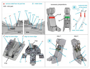 Intérieur imprimé en 3D et coloré sur papier décalcomanie Quinta Studio QD48291 AV-8A (version initiale) (Kinetic) 1/48  – immagine 7