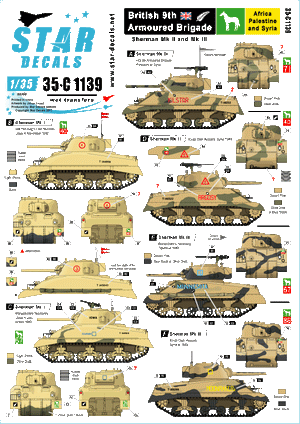 Star Decals 35-C1139 9e brigade blindée britannique 1/35