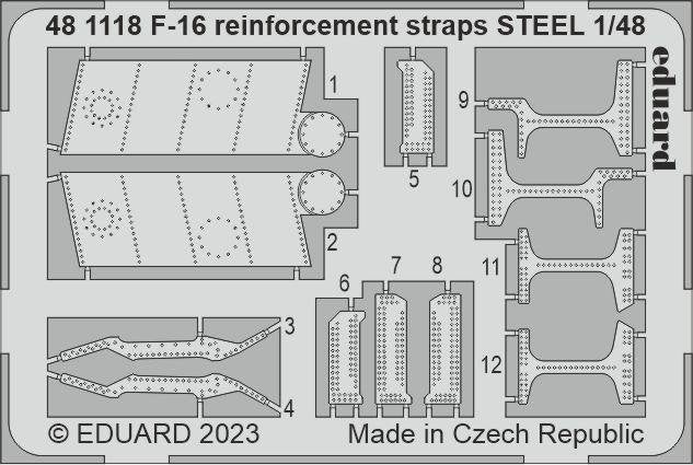 Sangles de renfort Eduard 481118 F-16, maquette en acier cinétique à l'échelle 1/48