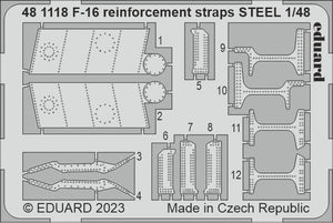 Sangles de renfort Eduard 481118 F-16, maquette en acier cinétique à l&amp;#39;échelle 1/48