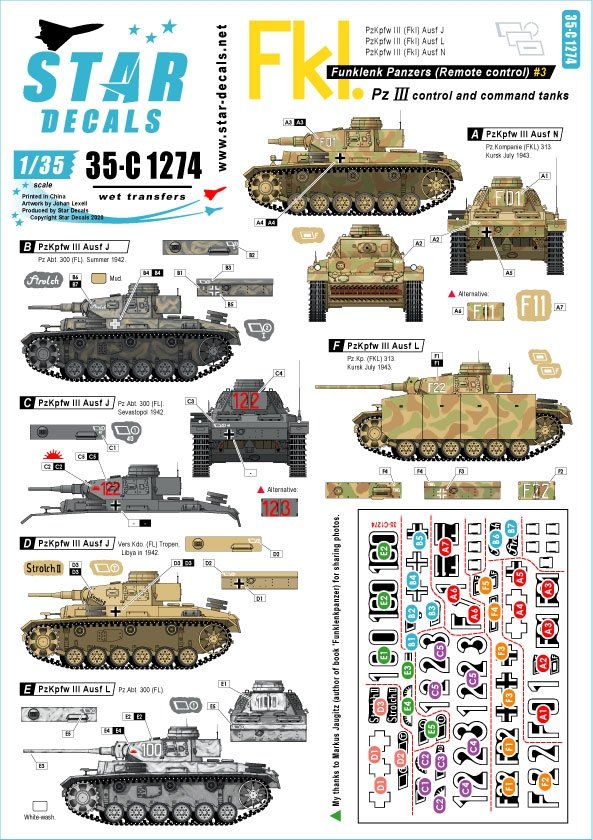 Star Decals 35-C1274 German Funklenk tanks #3 1/35