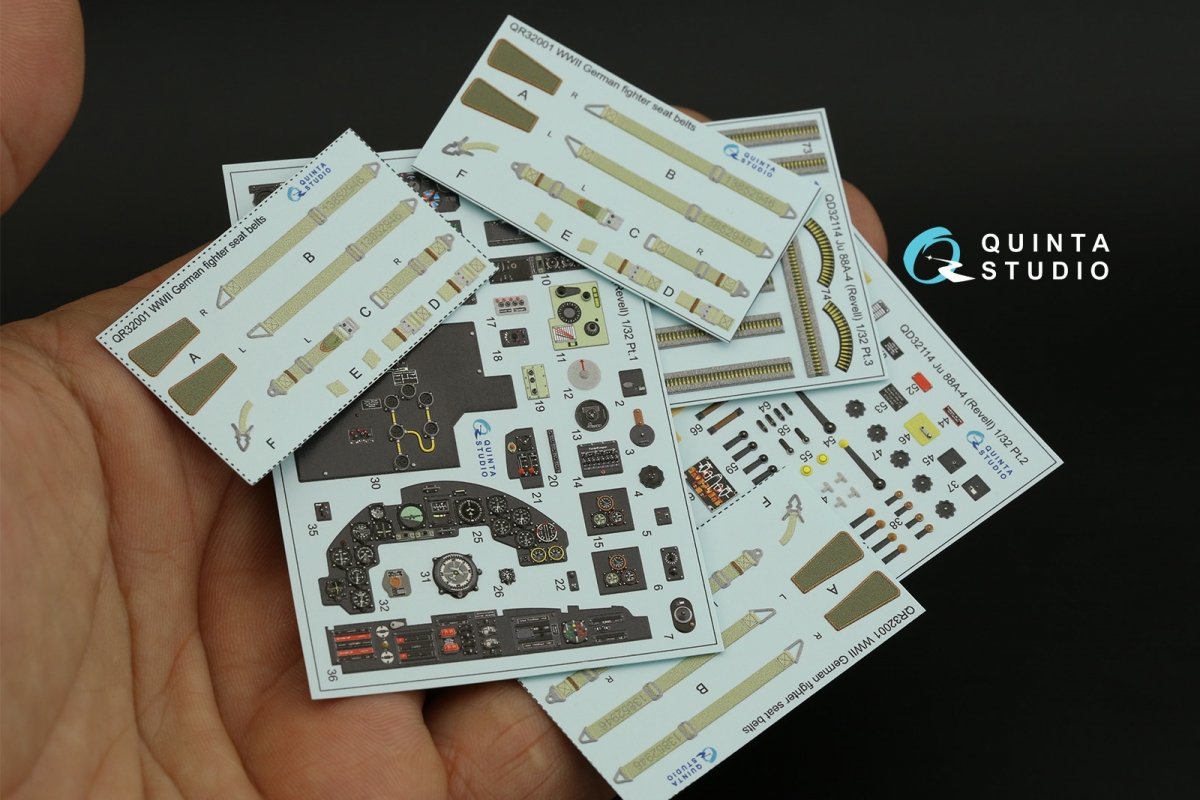 Intérieur imprimé en 3D et coloré sur papier décalcomanie (Revell) Quinta Studio QD32114 Ju 88A-4 1/32 – image 13