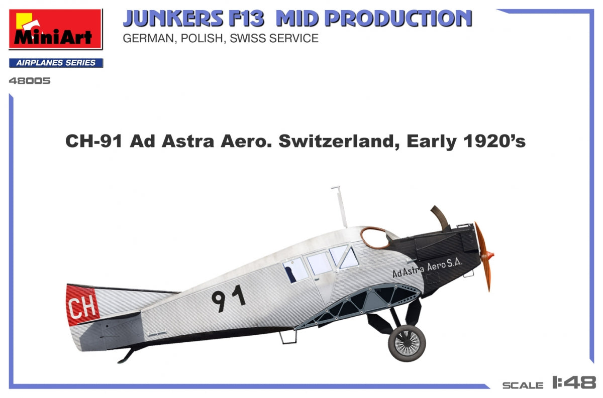 MiniArt 48005 Junkers F13. Milieu de production. Service allemand, polonais, suisse 1/48 – image 9