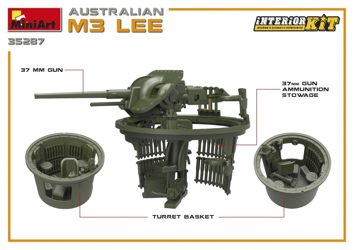 MiniArt 35287 AUSTRALIEN M3 LEE. KIT INTÉRIEUR 1/35 – immagine 4