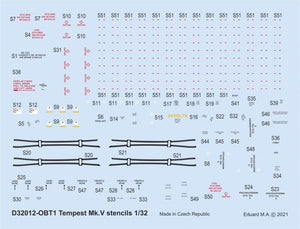 Pochoirs Eduard D32012 Tempest Mk.V SPECIAL HOBBY/REVELL 1/32