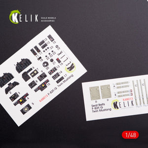 KELIK K48013 F-82 (F,G) « TWIN MUSTANG » DÉCALCOMANIES 3D INTÉRIEURES POUR MAQUETTE MODELSVIT 1/48