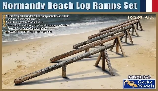 Gecko Models 35GM0083 Ensemble de rampes en rondins pour la plage de Normandie, échelle 1/35