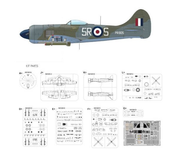Eduard 82125 Tempest Mk.II version tardive, édition Profipack 1/48 – image 3