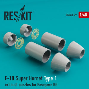 RESKIT RSU48-0029 Buses d&amp;#39;échappement F-18 Super Hornet Type 1 pour maquette Hasegawa au 1/48