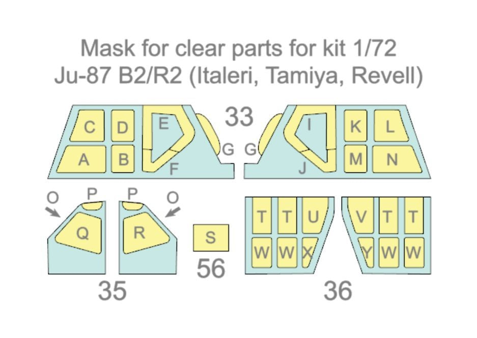 Omask 57005 Ju-87 B2/R2 (Italeri, Revell, Tamiya, Zvezda) 1/72 – immagine 2