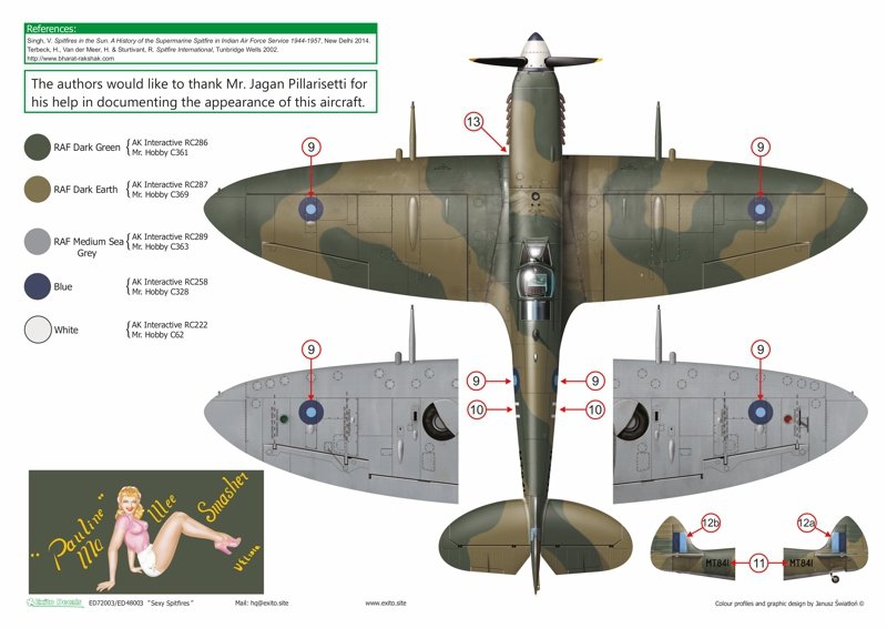Décalcomanies Exito ED48003 Sexy Spitfires - Supermarine Spitfire LF Mk Vb - VIII - IXe 1/48 – immagine 8