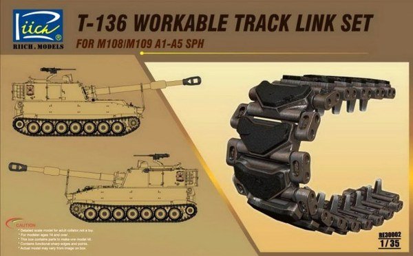 Riich Models RE30002 Kit de chenilles fonctionnelles T-136 pour M108/M109 A1-A5 SPH 1/35