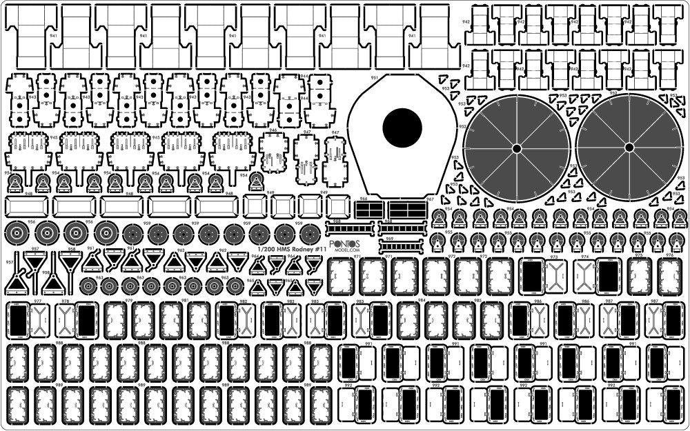 Pontos 23007F1 HMS RODNEY 1942 Kit de détails au 1/200 – image 33