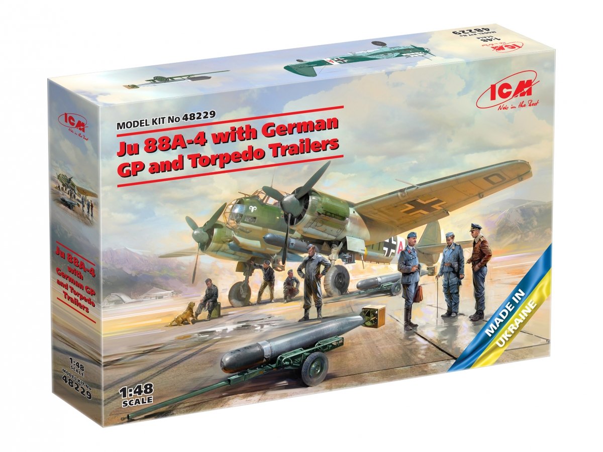 ICM 48229 Ju 88A-4 avec personnel au sol allemand et remorques à torpilles 1/48 – immagine 2