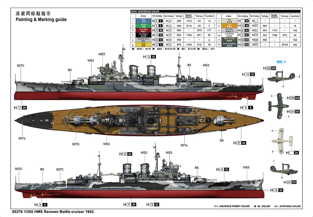 Trumpeter 05376 HMS Renown 1942 1/350 – zdjęcie 3