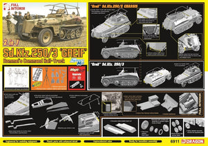 Dragon 6911 Sd.Kfz.250/3 &amp;quot;Greif&amp;quot; Rommel&amp;#39;s Command Half-Track / Châssis Z 1/35