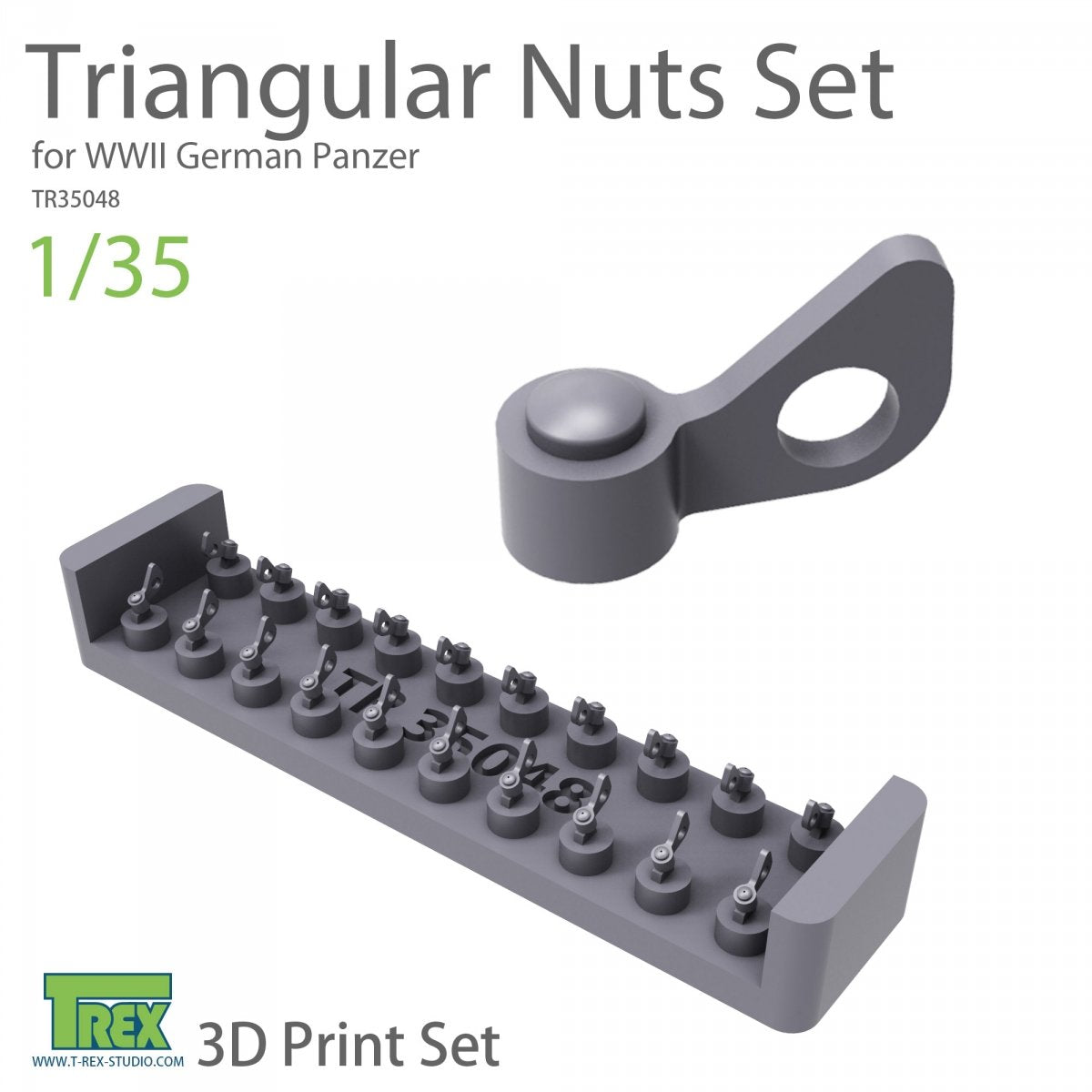Ensemble d'écrous triangulaires T-Rex Studio TR35048 pour chars allemands Panzer de la Seconde Guerre mondiale à l'échelle 1/35
