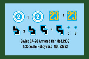 Hobby Boss 83883 Voiture blindée soviétique BA-20 Mod.1939 1/35 – image 3