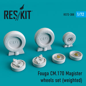 RESKIT RS72-0308 FOUGA CM.170 MAGISTER ENSEMBLE DE ROUES (LESTÉES) 1/72