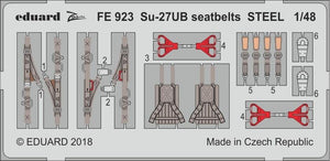 Ceintures de sécurité Eduard FE923 Su-27UB en acier HOBBY BOSS 1/48