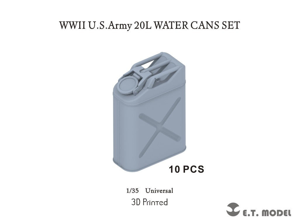 Ensemble de bidons d&amp;#39;eau de 20 L ET Model P35-325 de l&amp;#39;armée américaine de la Seconde Guerre mondiale, échelle 1/35