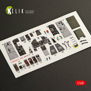 KELIK K48044 F-15C MSIP II EAGLE INTÉRIEUR DÉCALCOMANIES 3D POUR MAQUETTE GWH 1/48