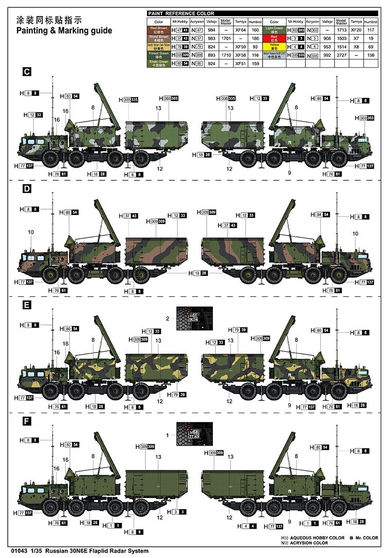 Trumpeter 01043 Système radar à volets russe 30N6E 1/35 – immagine 2