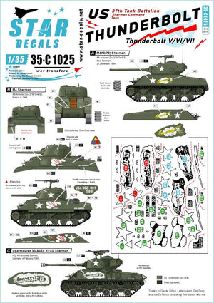 Star Decals 35-C1025 Thunderbolt V / VI / VII 1/35