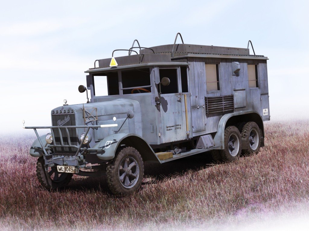 ICM 35467 Henschel 33D1 Kfz.72 Camion de communication radio allemand de la Seconde Guerre mondiale (1/35)