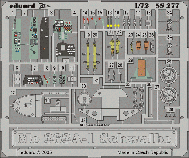 Eduard SS277 Me 262A-1 Schwalbe 1/72 HASEGAWA