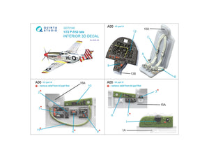 Quinta Studio QD72140 P-51D late 3D-Printed coloured Interior on decal paper (Airfix) 1/72 – zdjęcie 2