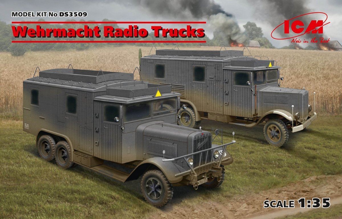 Camions radio ICM DS3509 Wehrmacht (Henschel 33D1 Kfz.72, Krupp L3H163 Kfz.72) 1/35