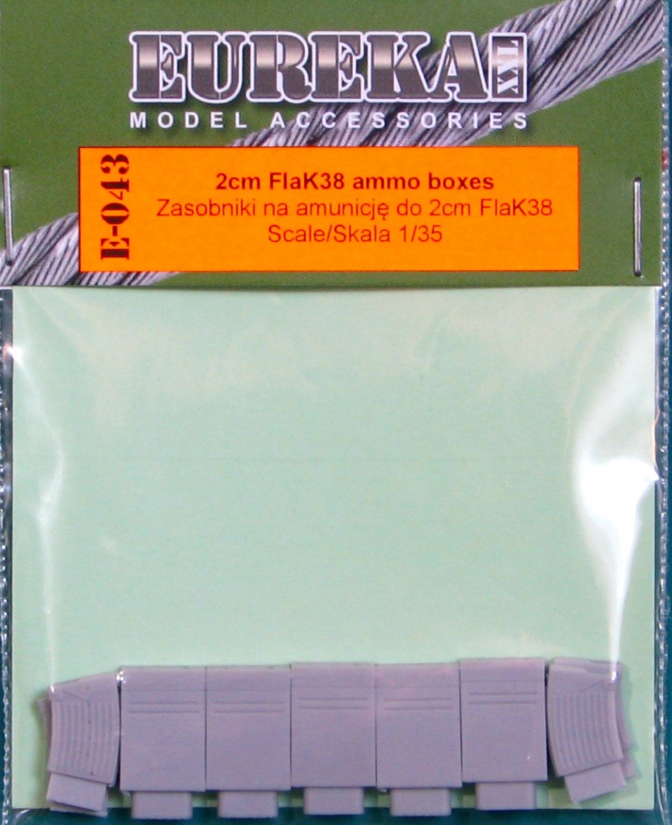EUREKA XXL E-043 Boîtes et chargeurs de munitions FlaK38 de 2 cm, échelle 1/35