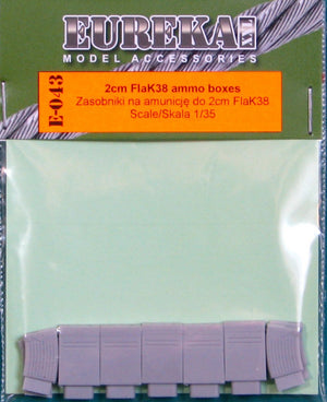EUREKA XXL E-043 Boîtes et chargeurs de munitions FlaK38 de 2 cm, échelle 1/35