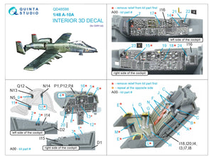 Intérieur imprimé en 3D et coloré sur papier décalcomanie Quinta Studio QD48586 A-10A Warthog (GWH) 1/48 – immagine 14
