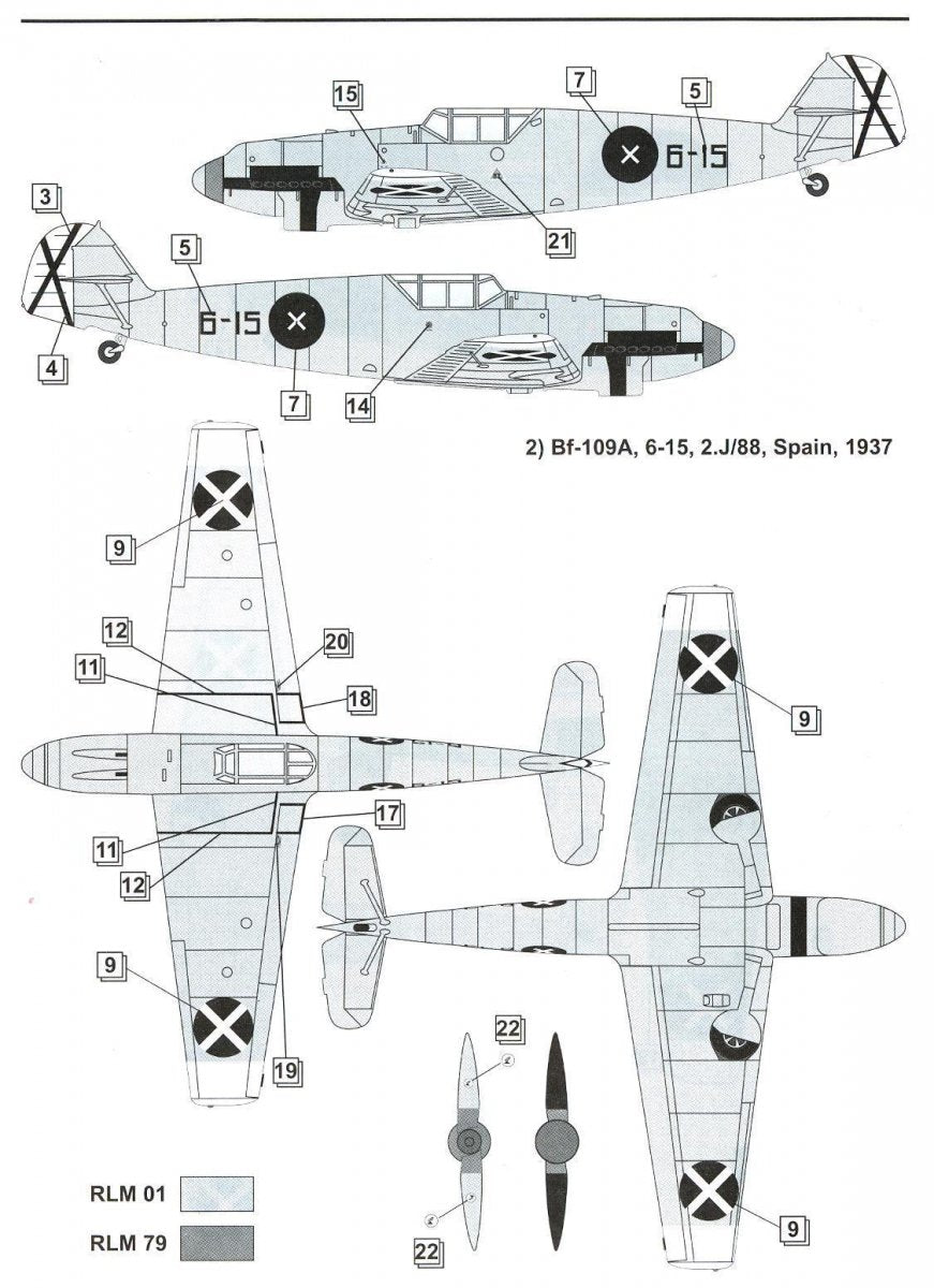 Dora Wings 48009 Bf.109 A/B Legion Condor 1/48 – immagine 8